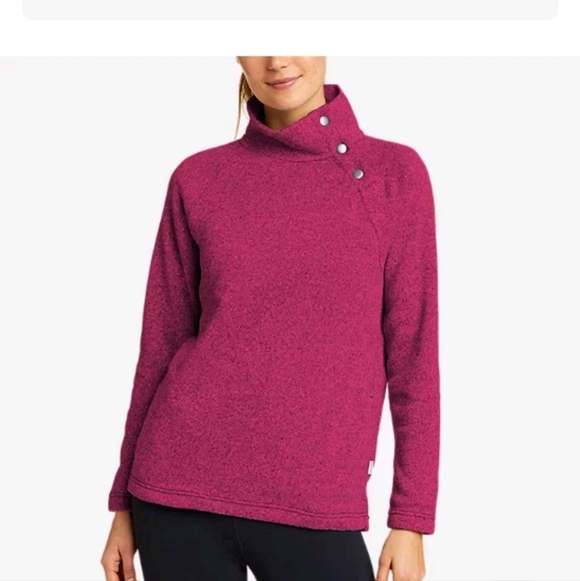 Eddie Bauer NWOT Rust Radiator FreeHeat Fleece Raglan Snap Funnel Pullover L - Picture 2 of 14